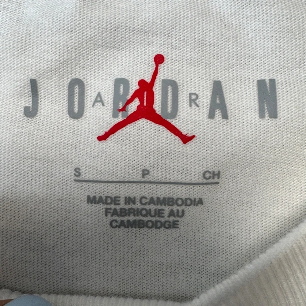 Jordan Mens Jumpman Graphic T Shirt‎ White Grey Basketball Summer Tee Small NWT